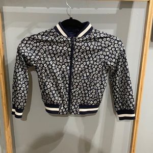 Gap blue and white floral windbreaker xs girls